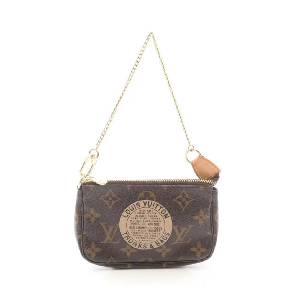 Louis Vuitton Pochette Accessoires Monogram Handbag Canvas Leather Brown